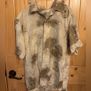 Pusser’s West Indies 100% silk short sleeve button down shirt size large